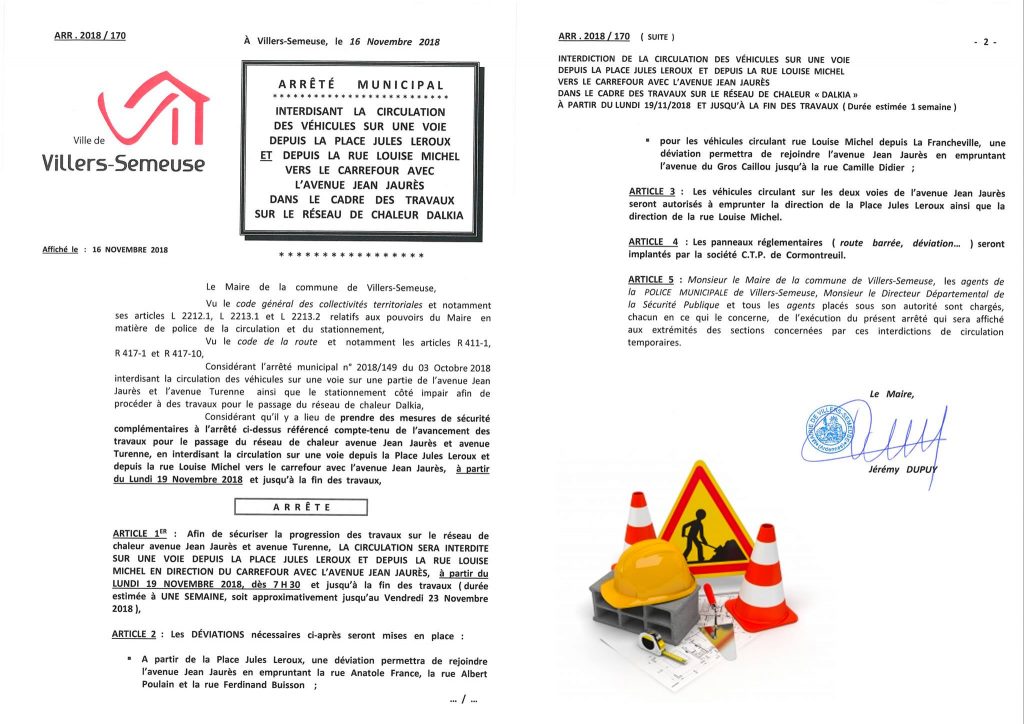 perturbation de la circulation dans l’avenue Jean Jaurès