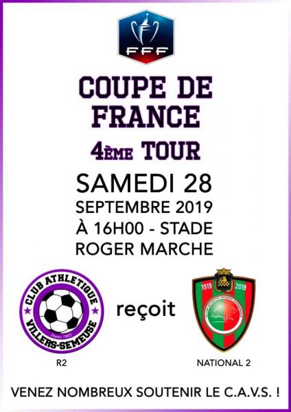 Coupe de france - 4ème tour - CAVS R2 - CSSA NATIONAL 2 villers-semeuse