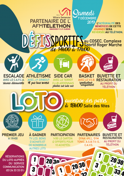 Défis sportifs et Loto du Téléthon de villers-semeuse