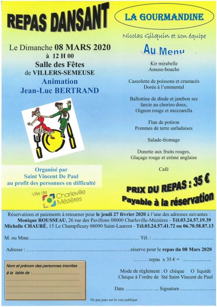 Repas dansant de Saint Vincent de Paul villers-semeuse