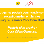 agence postale communale de villers-semeuse fermeture exceptionnelle