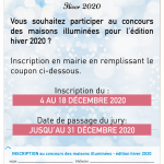 règlement concours des maisons illuminées hiver 2020 DE VILLERS-SEMEUSE