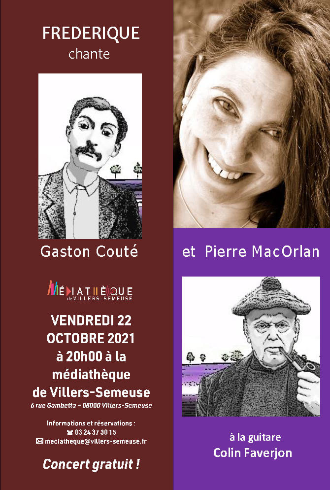 Frédérique chante Gaston Couté et Pierre MacOrlan à villers-semeuse