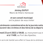 cérémonie commémorative de la journée nationale du souvenir des victimes et des héros de la déportation - villers-semeuse